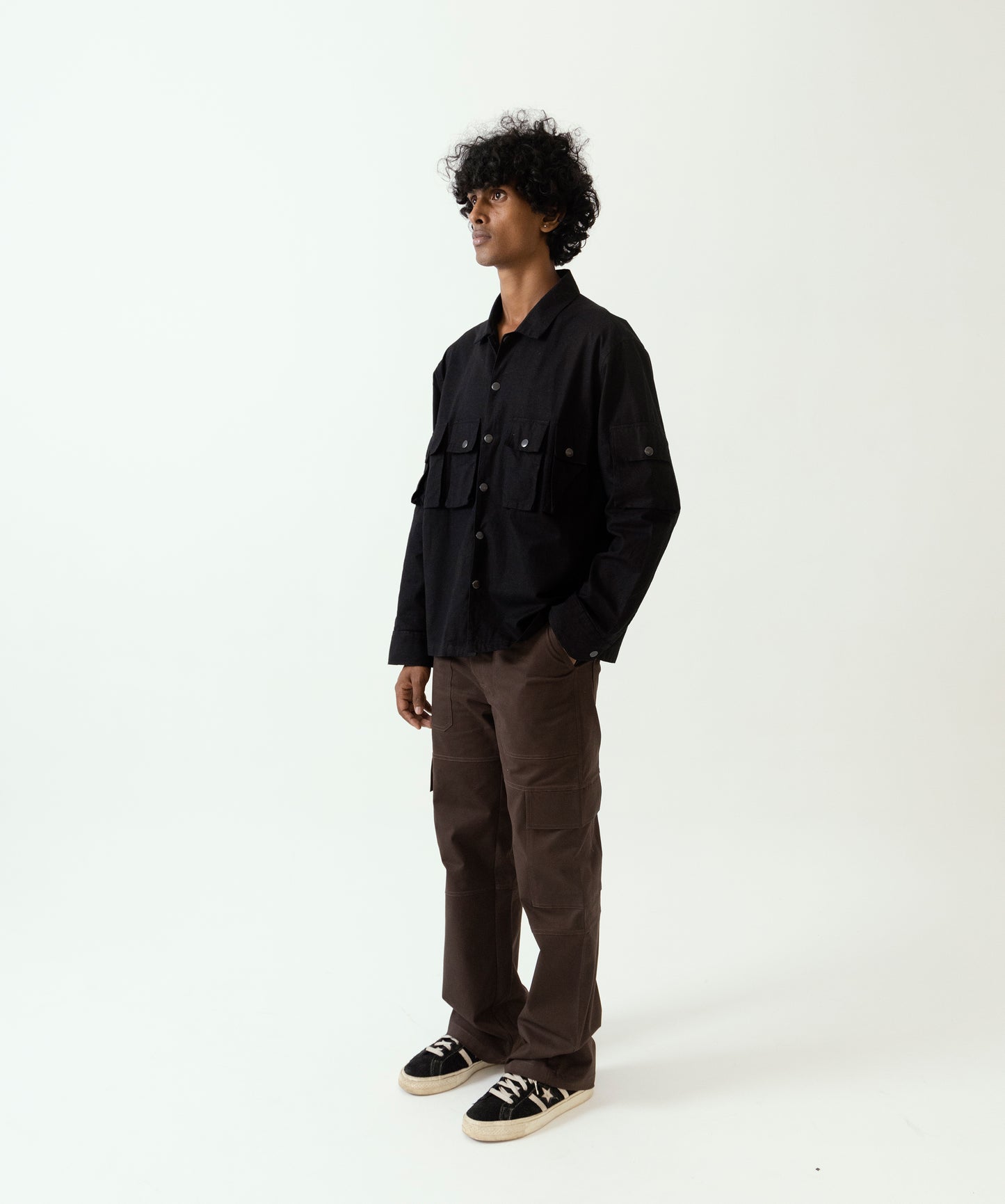 Black linen shirt