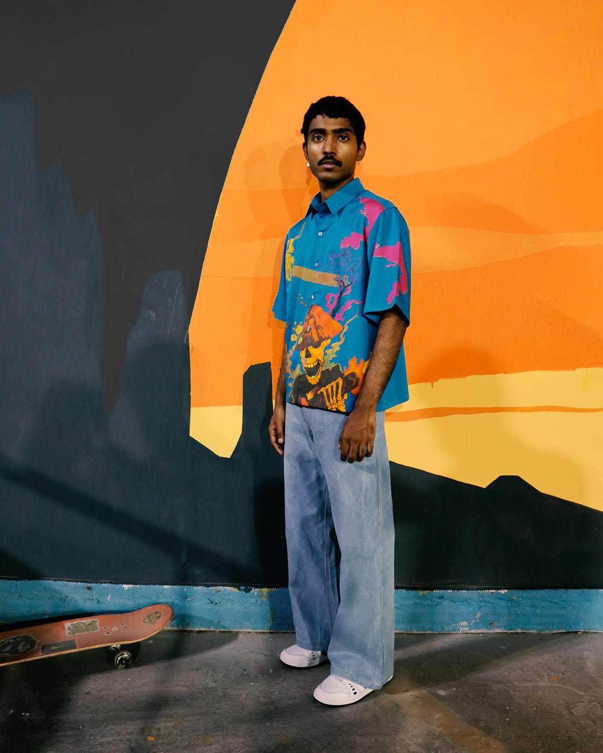Graphic printed shirt - blue
