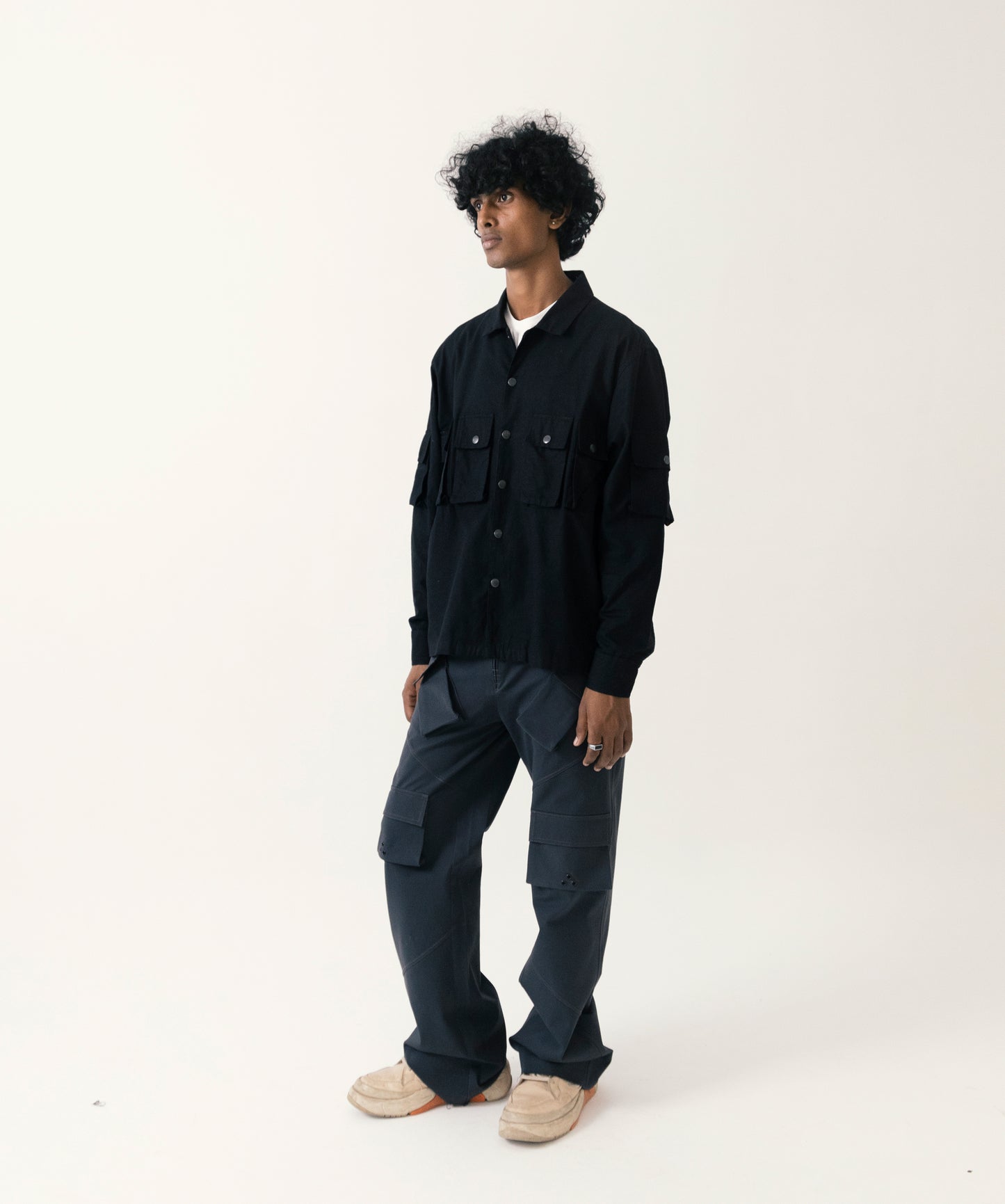 Black linen shirt