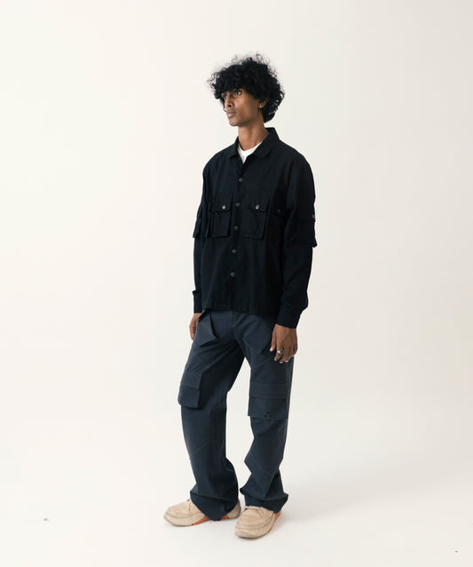 Black linen shirt