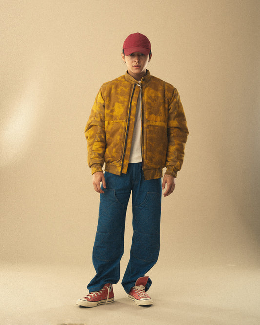 Tie dye-print padded jacket.