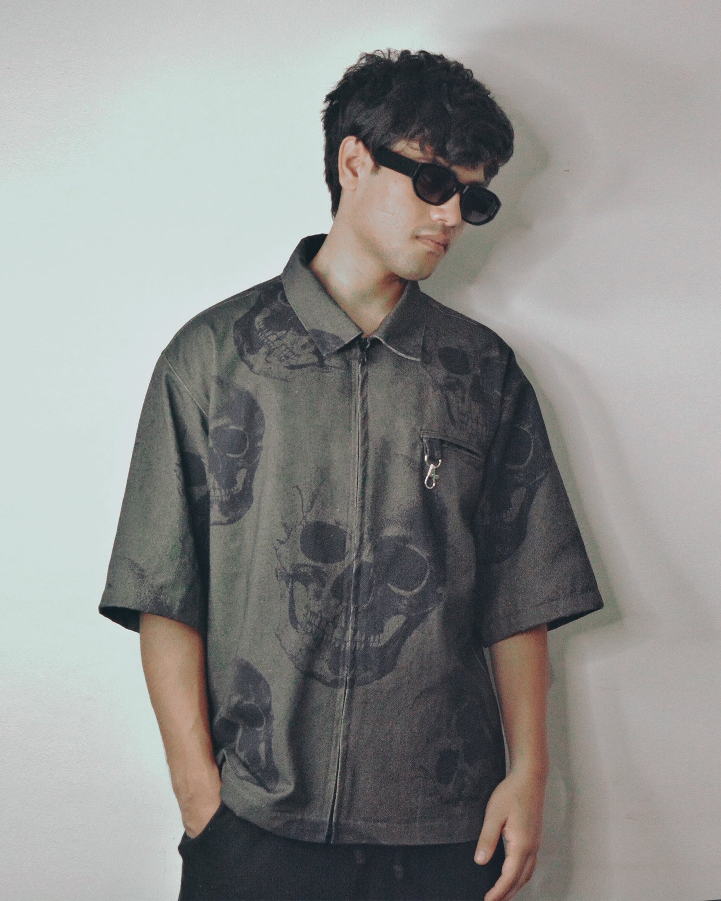 Denim skull shirt